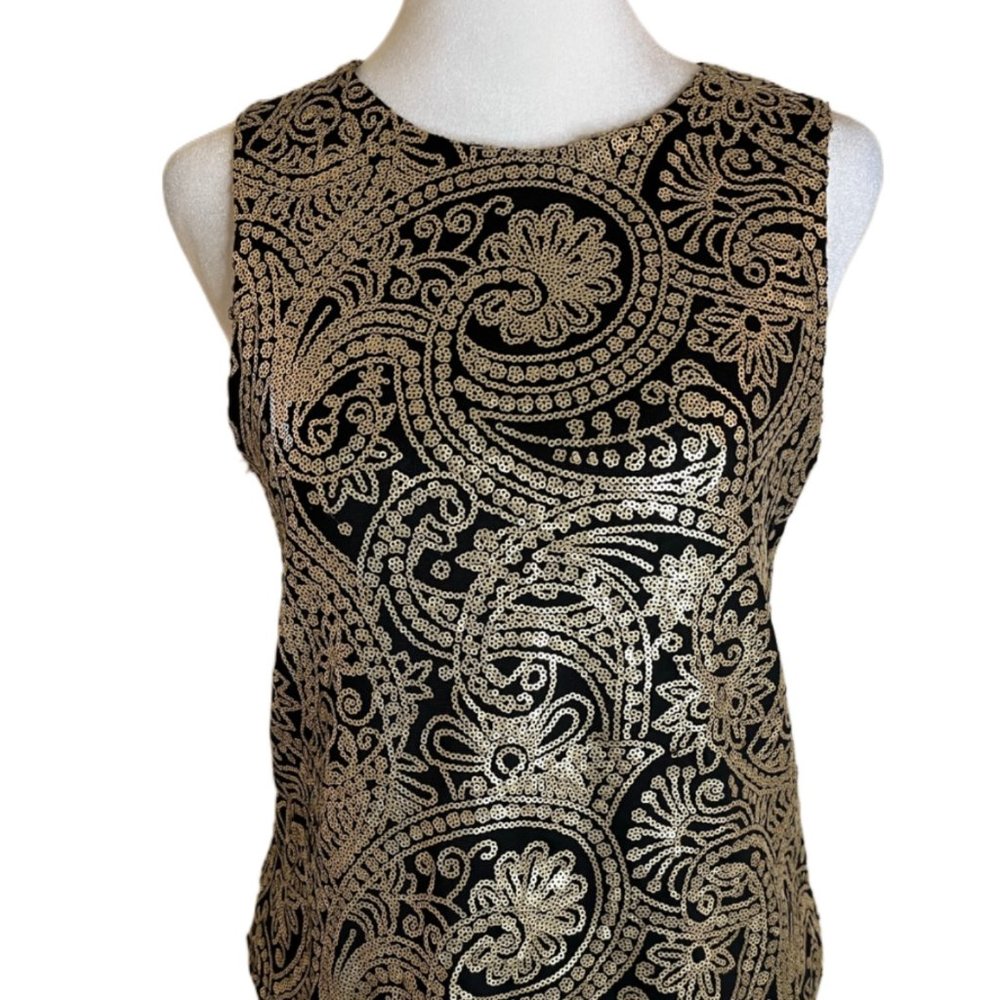 One ❤️ Clothing black & gold sequin top.  Size XS